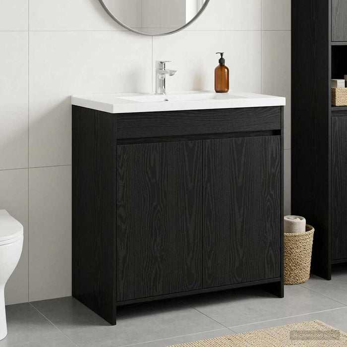 Dulap sub chiuvetă pentru baie Stejar Negru 78,5 x 37,5 x 81 cm - WALTI WALTI