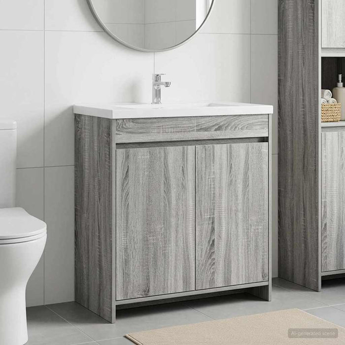 Dulap sub chiuvetă pentru baie Sonoma gri 78,5 x 37,5 x 81 cm - WALTI WALTI