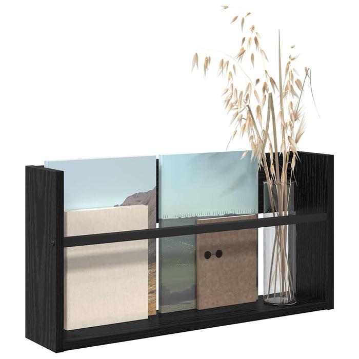 Raft pentru reviste Stejar Negru 60 x 12 x 30 cm Lemn compozit - WALTI WALTI