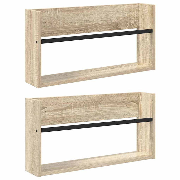 Raft pentru reviste cu raft 2 pcs Stejar Sonoma 60 x 12 x 30 cm - WALTI WALTI