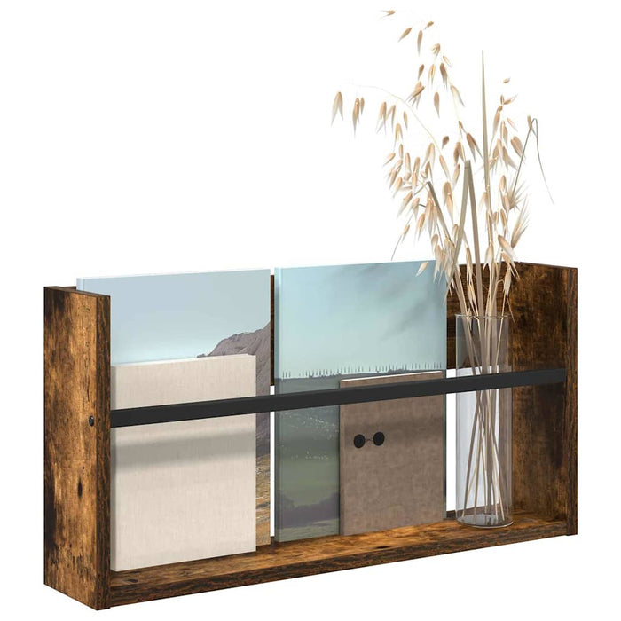 Raft pentru reviste cu raft Stejar fumuriu 60 x 12 x 30 cm - WALTI WALTI