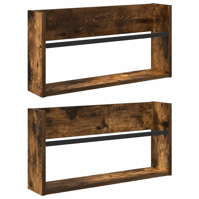 Raft pentru reviste 2 pcs Stejar fumuriu 60 x 12 x 30 cm - WALTI WALTI