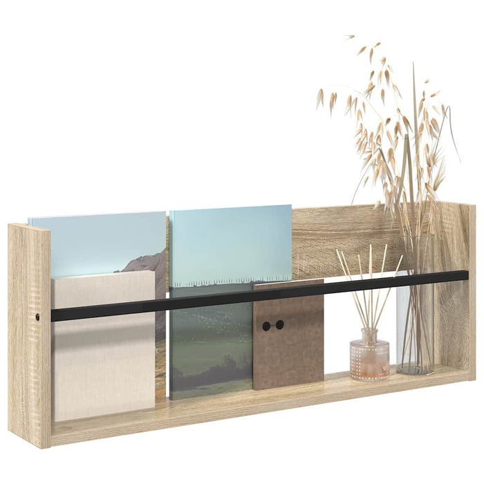 Raft pentru reviste Stejar Sonoma 80 x 12 x 30 cm Lemn compozit - WALTI WALTI