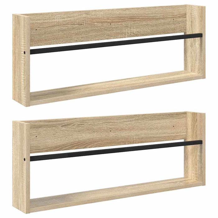 Raft pentru reviste cu raft 2 pcs Stejar Sonoma 80 x 12 x 30 cm - WALTI WALTI