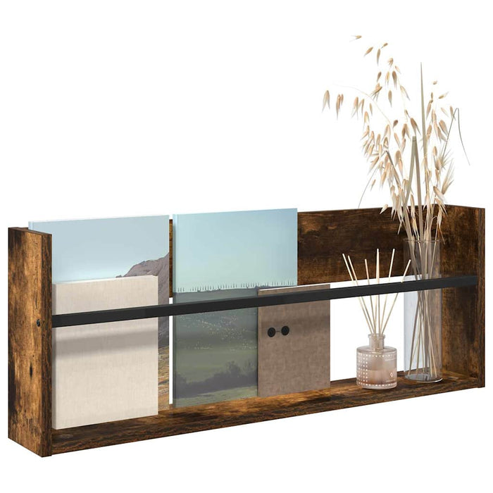 Raft pentru reviste cu raft Stejar fumuriu 80 x 12 x 30 cm - WALTI WALTI