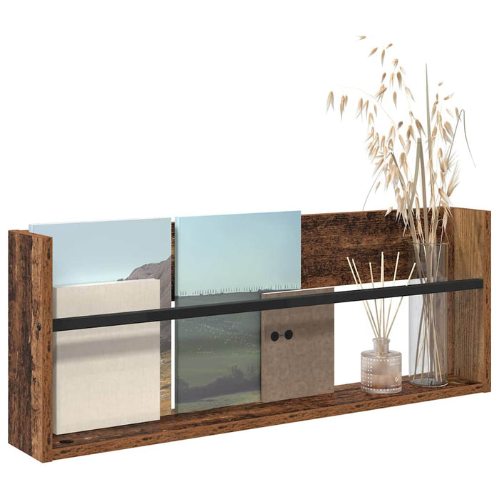 Raft pentru reviste Lemn vechi 80 x 12 x 30 cm Lemn compozit - WALTI WALTI