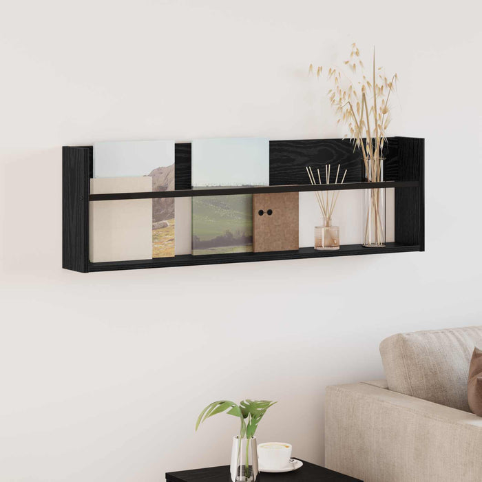 Raft pentru reviste Stejar Negru 100 x 12 x 30 cm Lemn compozit - WALTI WALTI