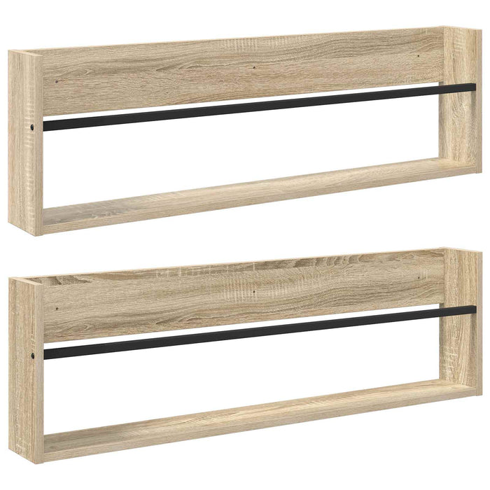 Raft pentru reviste 2 pcs Stejar Sonoma 100 x 12 x 30 cm - WALTI WALTI