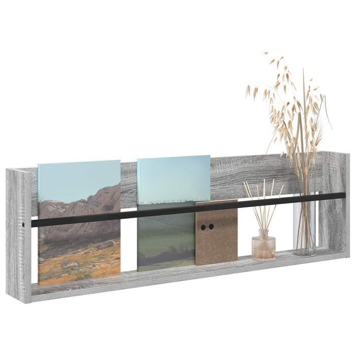 Raft pentru reviste Gri Sonoma 100 x 12 x 30 cm Lemn compozit - WALTI WALTI