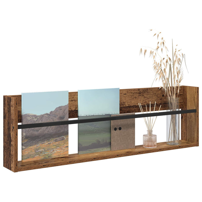 Raft pentru reviste Lemn vechi 100 x 12 x 30 cm Lemn compozit - WALTI WALTI