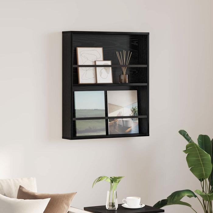 Raft pentru reviste Stejar Negru 60 x 12 x 70 cm Lemn compozit - WALTI WALTI