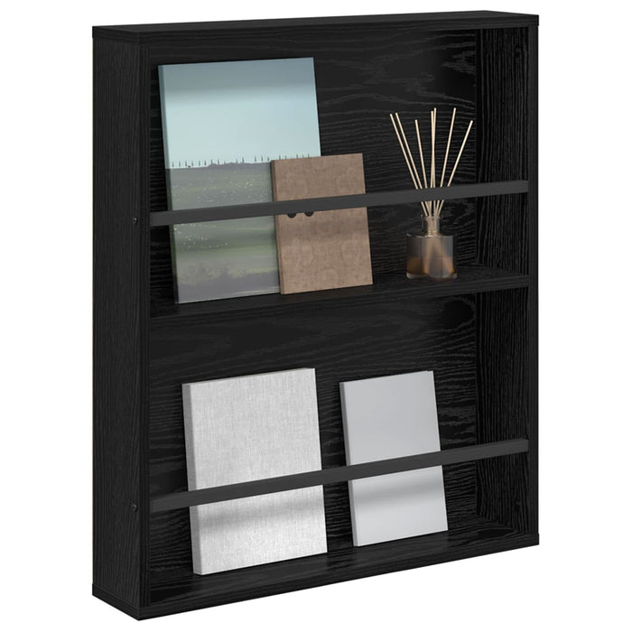 Raft pentru reviste Stejar Negru 60 x 12 x 70 cm Lemn compozit - WALTI WALTI