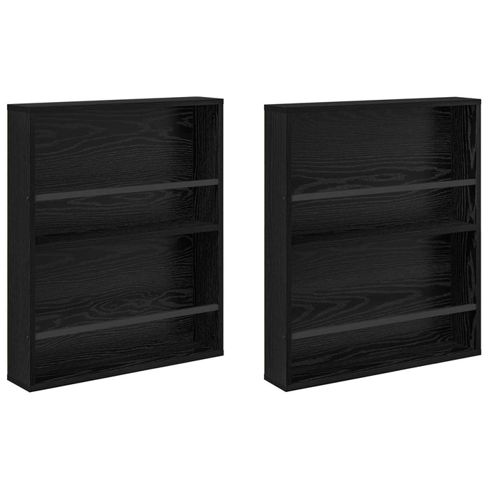 Raft pentru reviste cu raft 2 pcs Stejar Negru 60 x 12 x 70 cm - WALTI WALTI