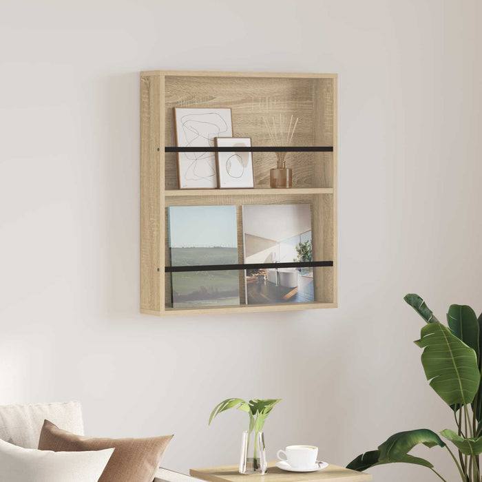 Raft pentru reviste Stejar Sonoma 60 x 12 x 70 cm Lemn compozit - WALTI WALTI