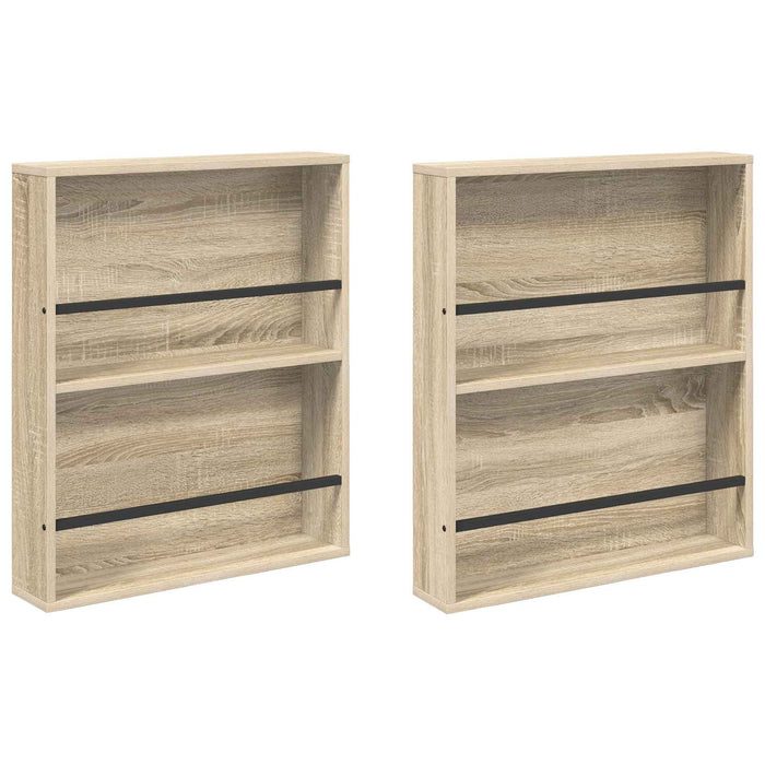 Raft pentru reviste cu raft 2 pcs Stejar Sonoma 60 x 12 x 70 cm - WALTI WALTI