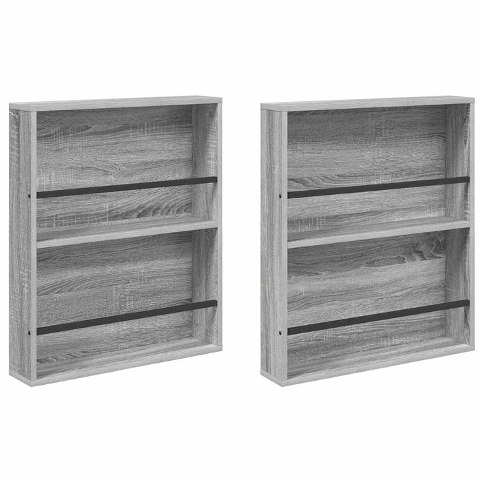 Raft pentru reviste cu raft 2 pcs Gri Sonoma 60 x 12 x 70 cm - WALTI WALTI