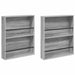 Raft pentru reviste cu raft 2 pcs Gri Sonoma 60 x 12 x 70 cm - WALTI WALTI