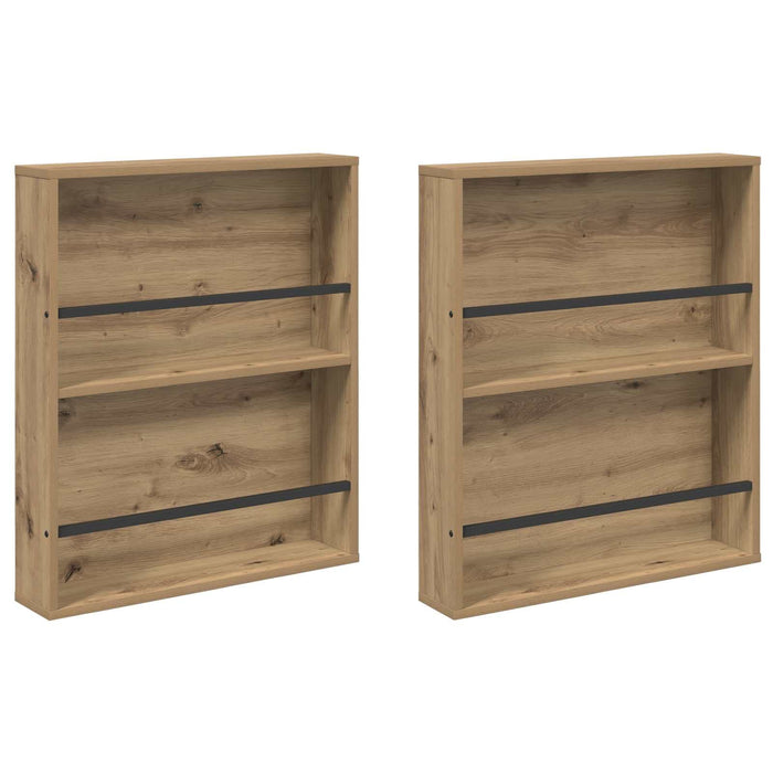 Raft pentru reviste 2 pcs Stejar Artizanal 60 x 12 x 70 cm - WALTI WALTI