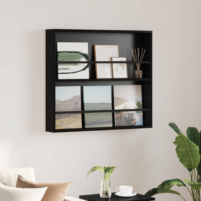 Raft pentru reviste Stejar Negru 80 x 12 x 70 cm Lemn compozit - WALTI WALTI