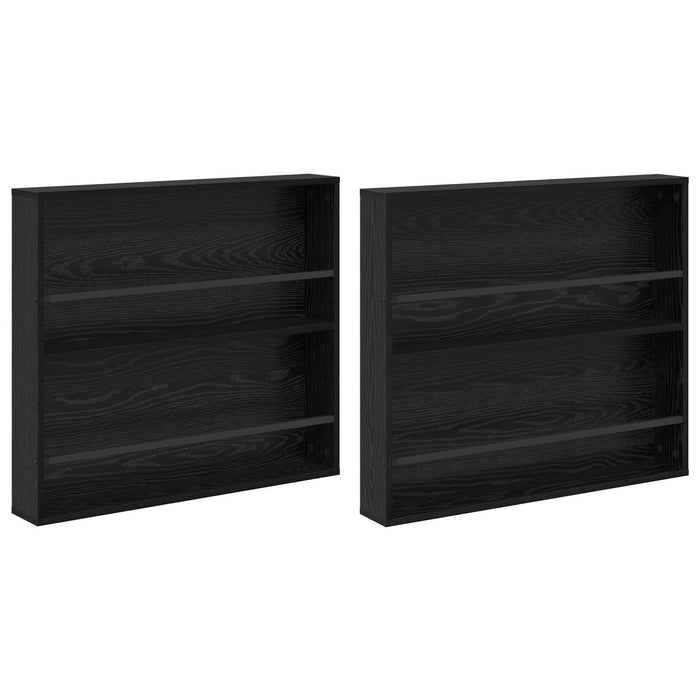 Raft pentru reviste cu raft 2 pcs Stejar Negru 80 x 12 x 70 cm - WALTI WALTI