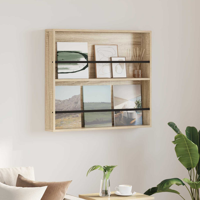 Raft pentru reviste Stejar Sonoma 80 x 12 x 70 cm Lemn compozit - WALTI WALTI
