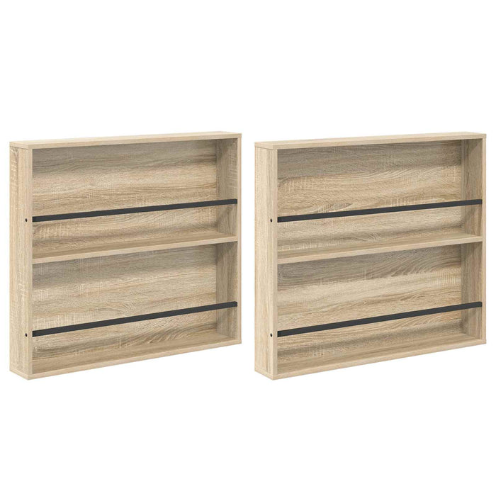 Raft pentru reviste cu raft 2 pcs Stejar Sonoma 80 x 12 x 70 cm - WALTI WALTI