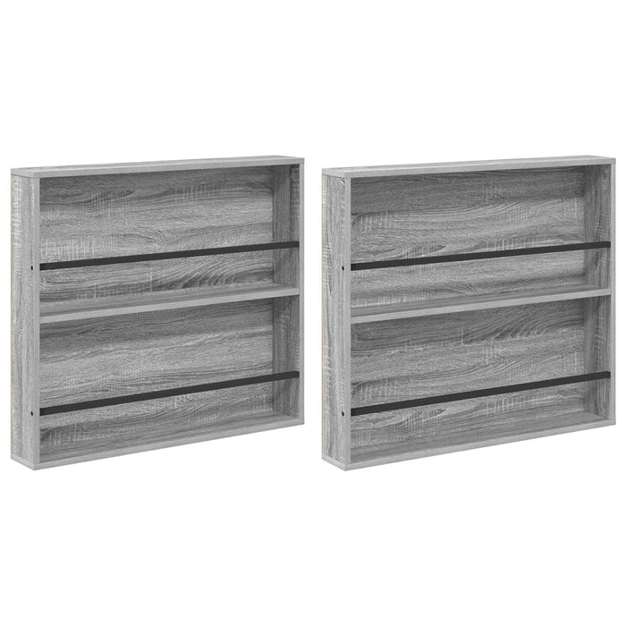 Raft pentru reviste cu raft 2 pcs Gri Sonoma 80 x 12 x 70 cm - WALTI WALTI