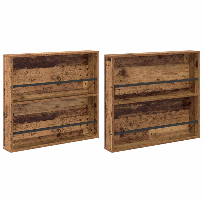 Raft pentru reviste cu raft 2 pcs Lemn vechi 80 x 12 x 70 cm - WALTI WALTI