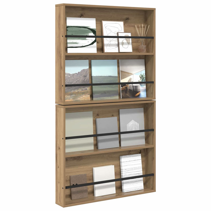 Raft pentru reviste 2 pcs Stejar Artizanal 80 x 12 x 70 cm - WALTI WALTI
