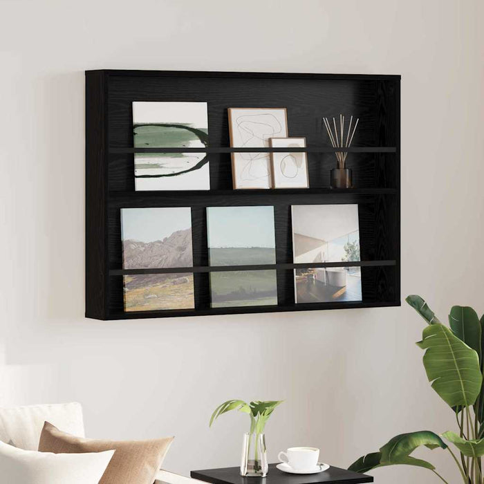 Raft pentru reviste Stejar Negru 100 x 12 x 70 cm Lemn compozit - WALTI WALTI