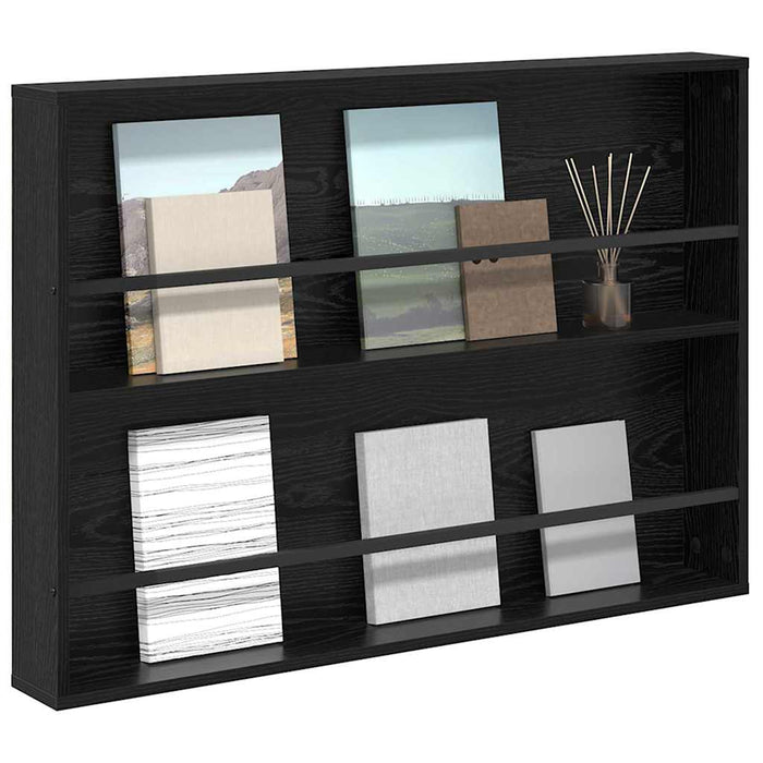Raft pentru reviste Stejar Negru 100 x 12 x 70 cm Lemn compozit - WALTI WALTI