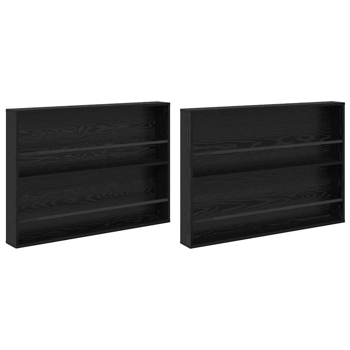 Raft pentru reviste cu raft 2 pcs Stejar Negru 100 x 12 x 70 cm - WALTI WALTI