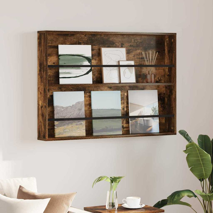 Raft pentru reviste cu raft Stejar fumuriu 100 x 12 x 70 cm - WALTI WALTI