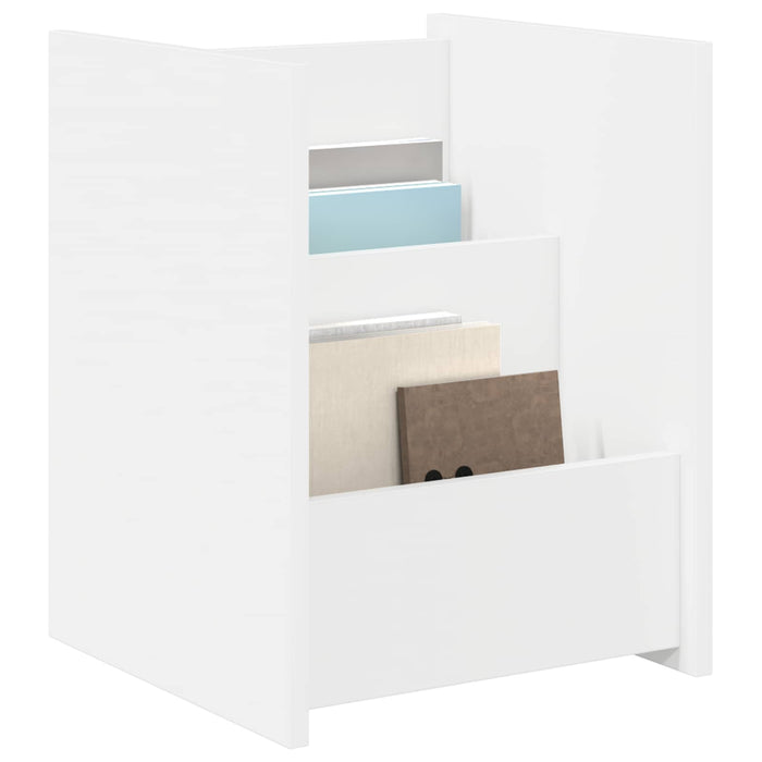 Raft pentru reviste cu raft Alb 35 x 35 x 45 cm Lemn compozit - WALTI WALTI