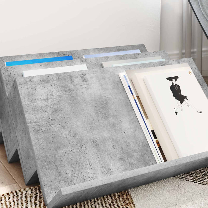 Raft pentru reviste Gri Concret 65 x 53 x 28,5 cm Lemn compozit - WALTI WALTI