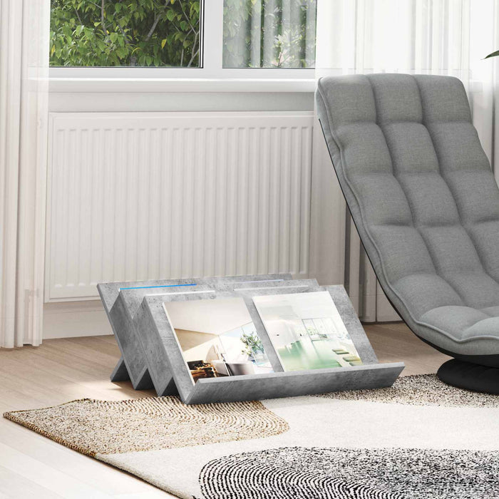 Raft pentru reviste Gri Concret 65 x 53 x 28,5 cm Lemn compozit - WALTI WALTI