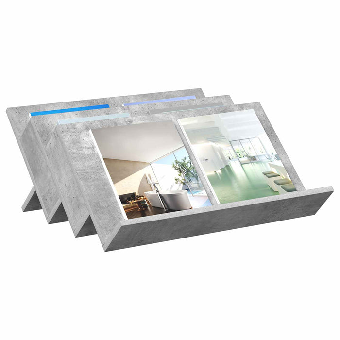 Raft pentru reviste Gri Concret 65 x 53 x 28,5 cm Lemn compozit - WALTI WALTI