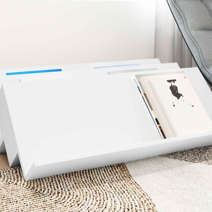 Raft pentru reviste cu raft Alb 90 x 53 x 28,5 cm Lemn compozit - WALTI WALTI