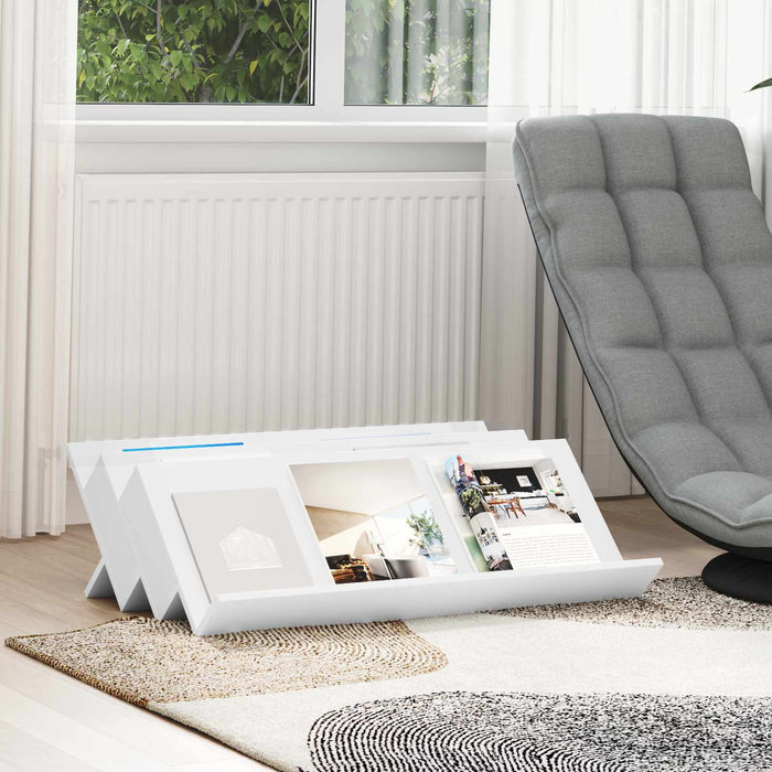 Raft pentru reviste cu raft Alb 90 x 53 x 28,5 cm Lemn compozit - WALTI WALTI