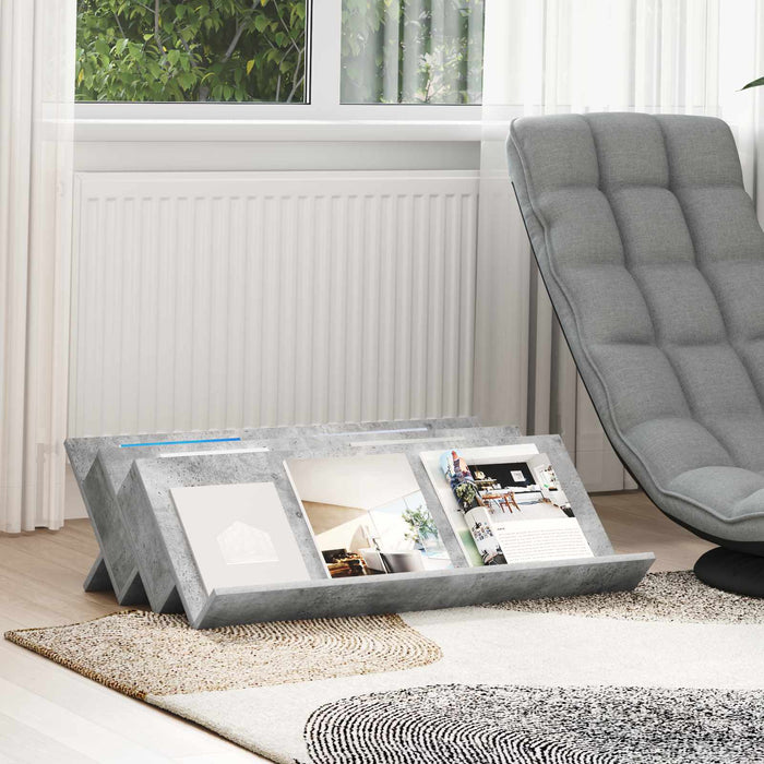 Raft pentru reviste Gri Concret 90 x 53 x 28,5 cm Lemn compozit - WALTI WALTI