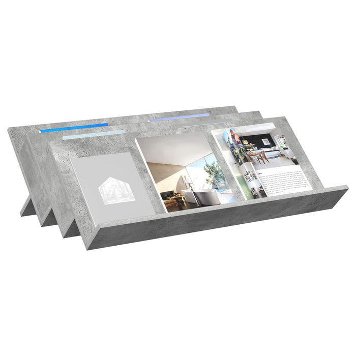 Raft pentru reviste Gri Concret 90 x 53 x 28,5 cm Lemn compozit - WALTI WALTI
