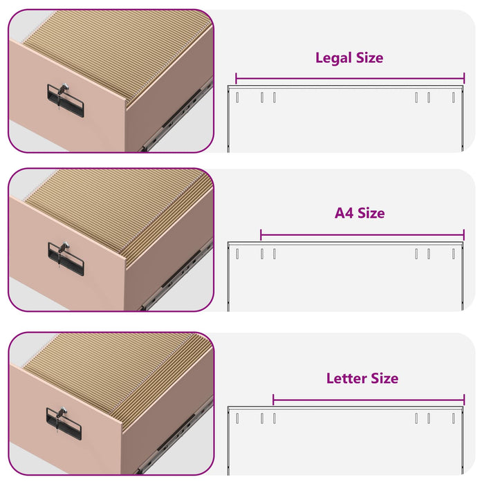 Dulap pentru Fișiere cu sertar 2 pcs Roz 44 x 50 x 106.5 cm - WALTI WALTI