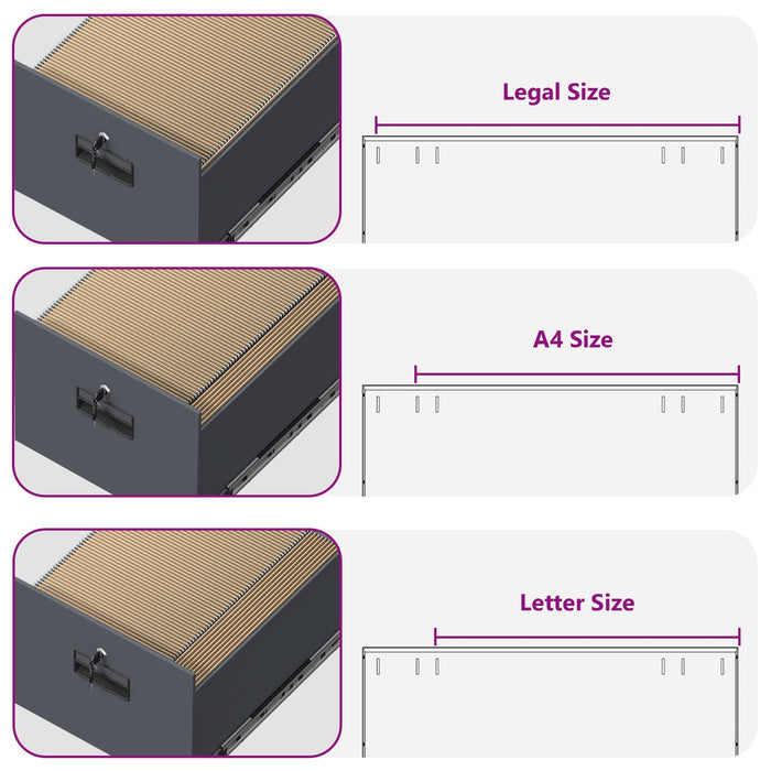 Dulap pentru Fișiere cu raft 2 pcs Antracit 44 x 50 x 106.5 cm - WALTI WALTI