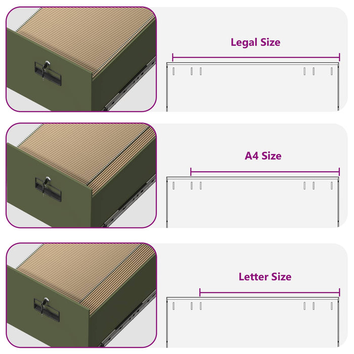 Dulap pentru Fișiere 2 pcs Verde măsliniu 44 x 50 x 106.5 cm - WALTI WALTI