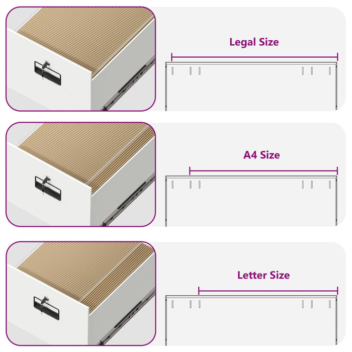 Dulap pentru Fișiere cu sertar 2 pcs Alb 44 x 50 x 106.5 cm - WALTI WALTI