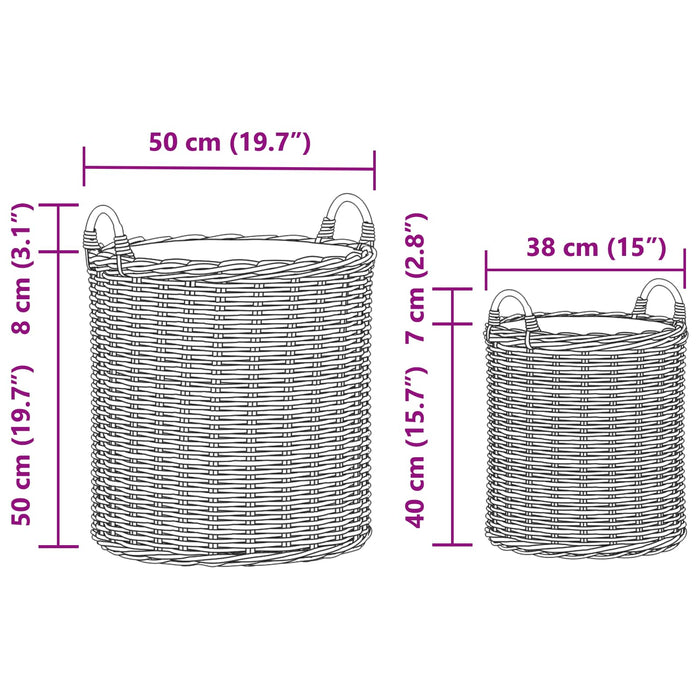Ghiveci coș cu depozitare 2 pcs Maro Ratan Lacak - WALTI WALTI