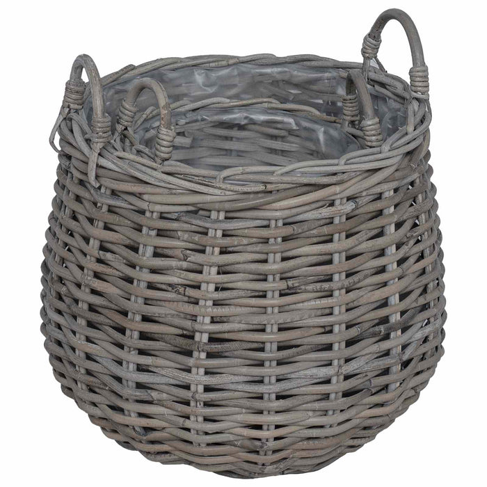 Ghiveci coș cu depozitare 2 pcs Gri Ratan Lacak - WALTI WALTI
