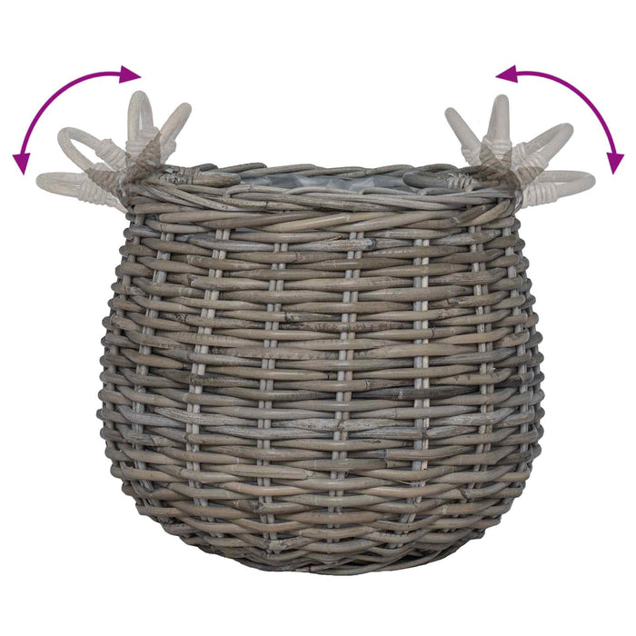 Ghiveci coș cu depozitare 2 pcs Gri Ratan Lacak - WALTI WALTI