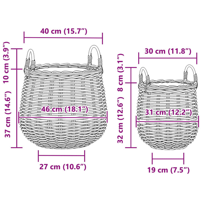 Ghiveci coș cu depozitare 2 pcs Maro Ratan Lacak - WALTI WALTI