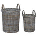 Coș de Plante cu depozitare 2 pcs Gri Ratan Kubu - WALTI WALTI